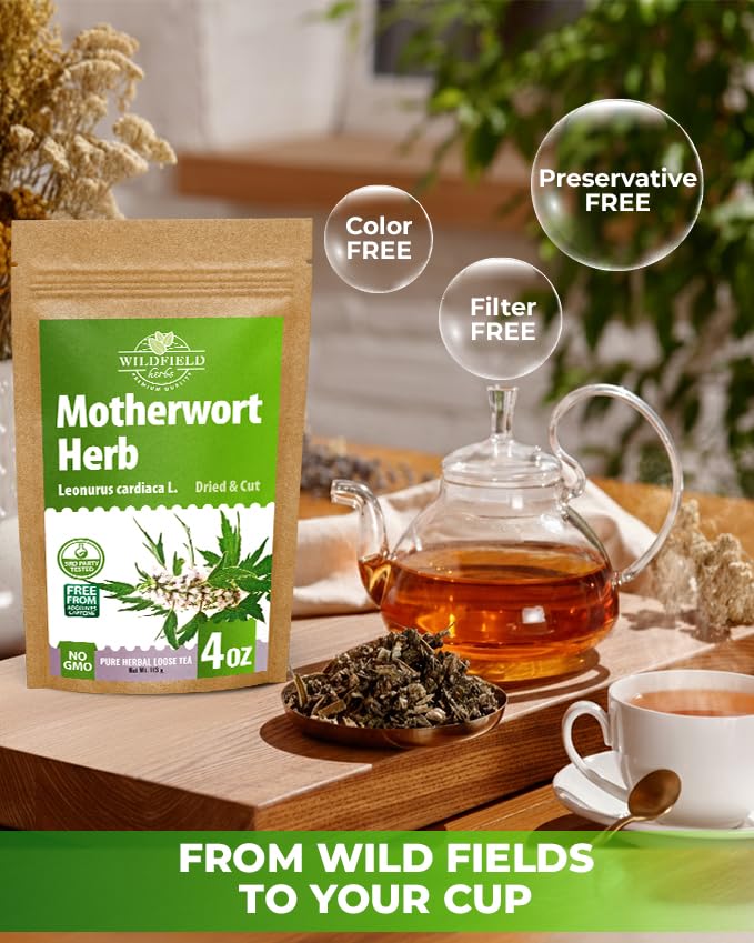 Image of 4 oz. Motherwort Tea Dried Motherwort Herb Tea (Leonurus Cardiaca) - 113g Leonurus Cardiaca (Cola De Leon)