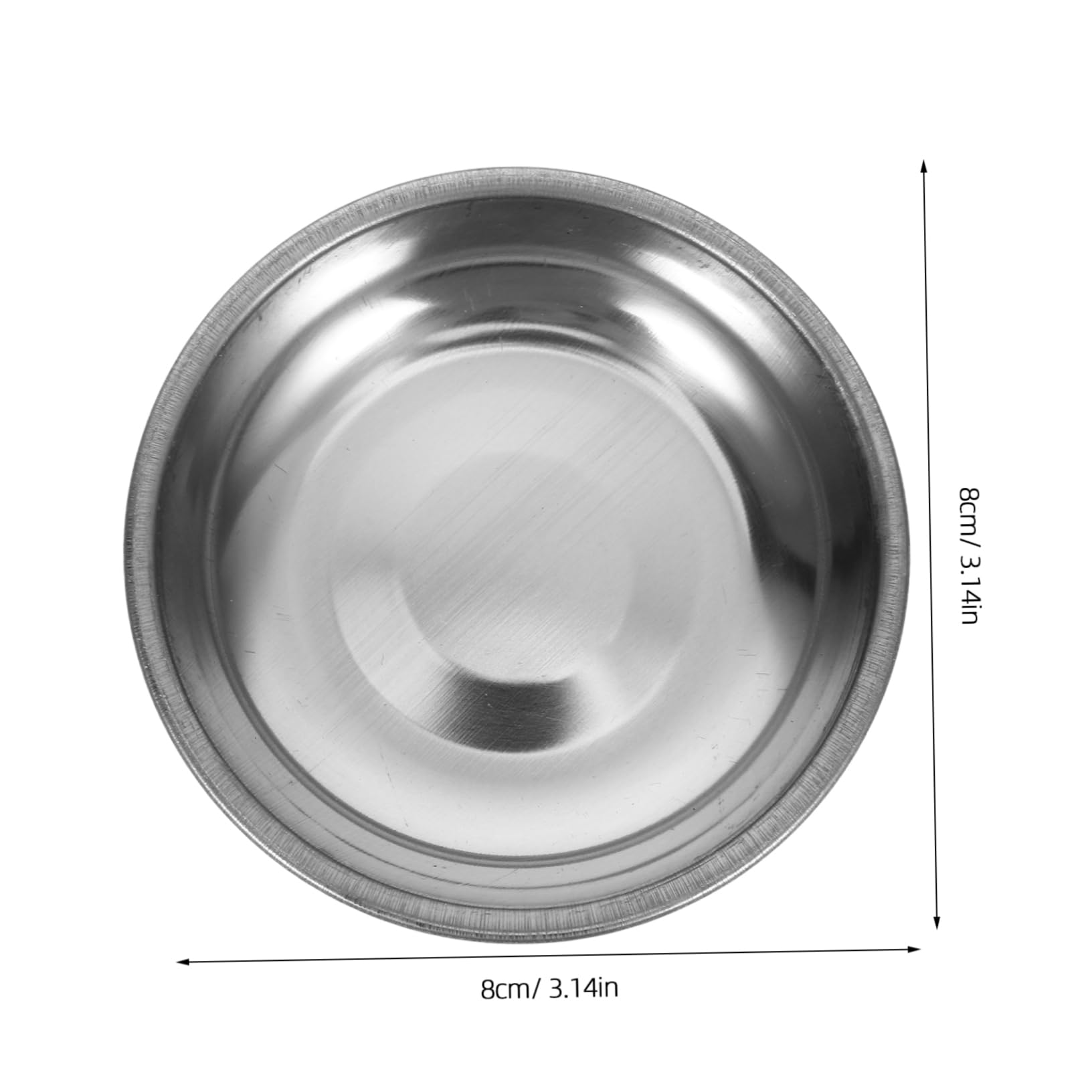 GRIRIW 12pcs Stainless Steel Plate Small Sauce Bowls Serving Dish Condiment Ramekin Bowl Saucers Plates Gold Bowl Small Mixing Bowl Seasoning Dish Stainless Mixing Bowls Metal Cups Silver