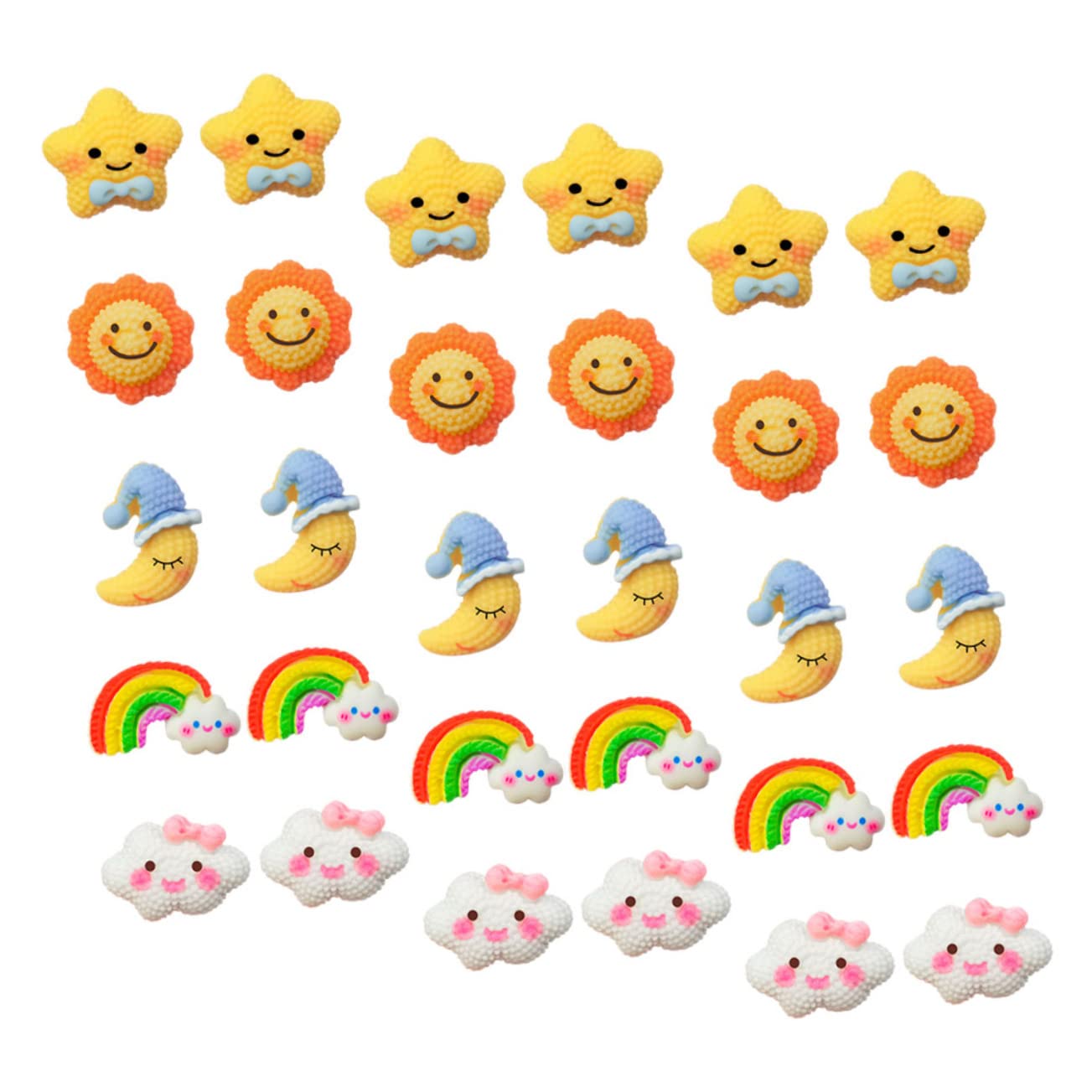 STOBOK 90stücke Wanddekorations-pinnnadeln Aus Resin Mond Sonne Sterne Regenbogen Und Wolken Lustige Push Für Korktafeln Büros Klassenzimmer Und Zuhause