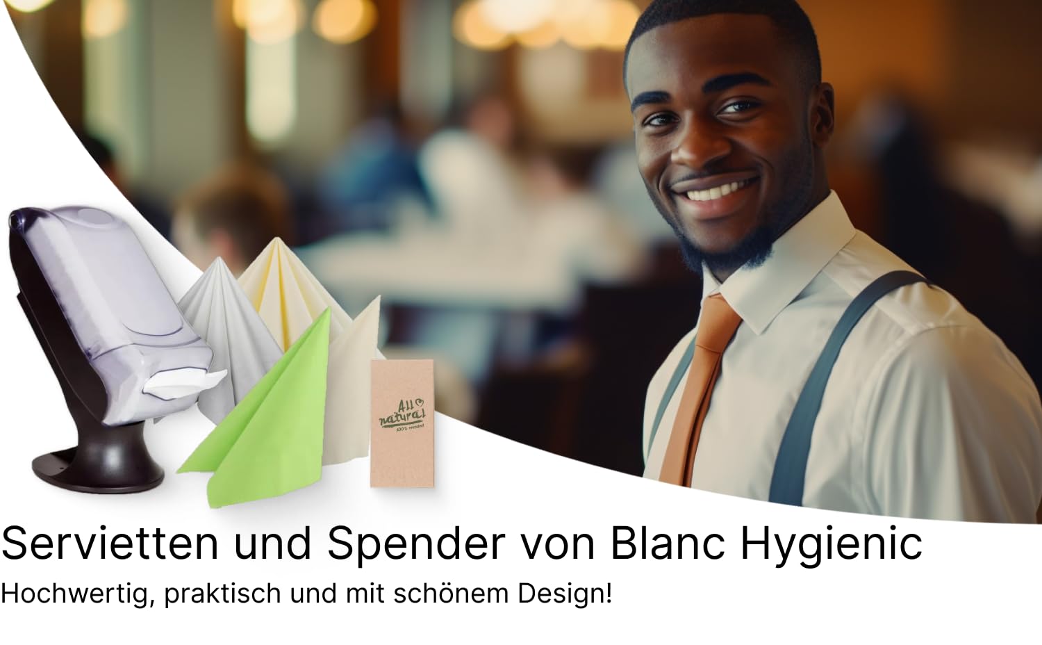 Serviettenspender Value m. Werbefläche Rauchglas | Pushfunktion & Einzelblattausgabe, integrierte Werbefläche, bis 200 Blatt Kapazität, ABS-Kunststoff
