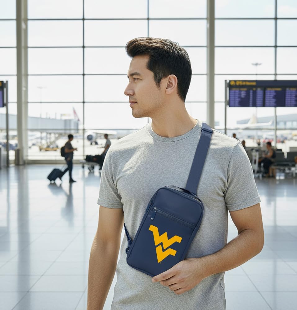 Broad Bay West Virginia Crossbody Bag - Versatile Travel, Sports, or Gameday Bag for WVU Fans and Alumni, Men or Women