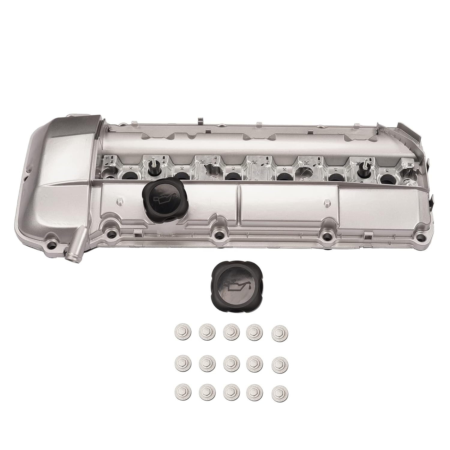 Aluminum Valve Cover Replacement for BMW 323i 323Ci 325i 325Ci 328i 328Ci 330i 330Ci 330Xi 525i 528i 530i X5 Z3 M52 M54 2.5L 2.8L 3.0L (with Gasket & Bolts) 11121432928