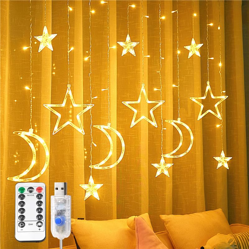 Weihnachten Lichterkette 3m 120 LEDs Sterne Mond LED...