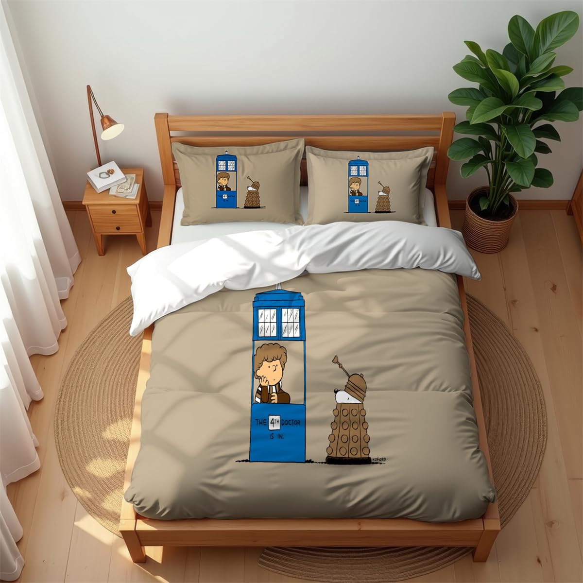 Premium Hotel Style Bedding Set Doctor 3PCS Soft Cotton Rich Quilt Cover for All Seasons (DW 05,200x200cm(Double))