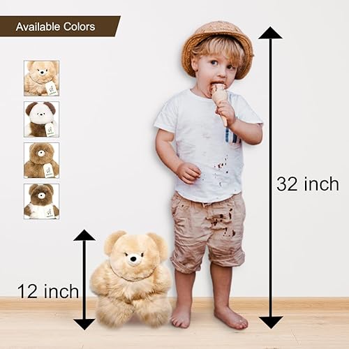 Miniatura 59 de Ositos de peluche suaves y tiernos de alpaca para bebé, 9 pulgadas, animal de peluche de alpaca premium hecho a mano en piel auténtica de Alpaka.