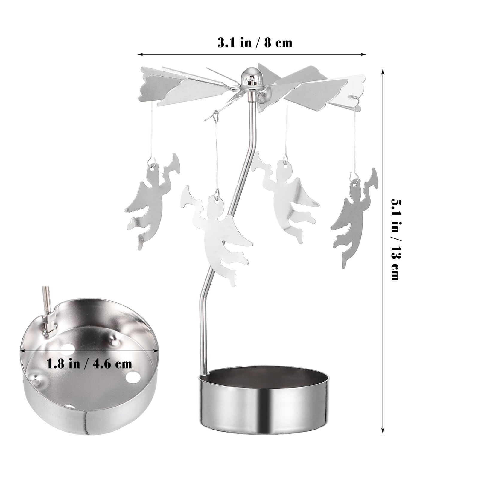Homoyoyo 3pezzi Porta Candela Decorativo in Ferro Design Girevole Elegante Adatto Per Cena Lume Di Candela Decorazioni Da Tavolo Per Feste e Natale