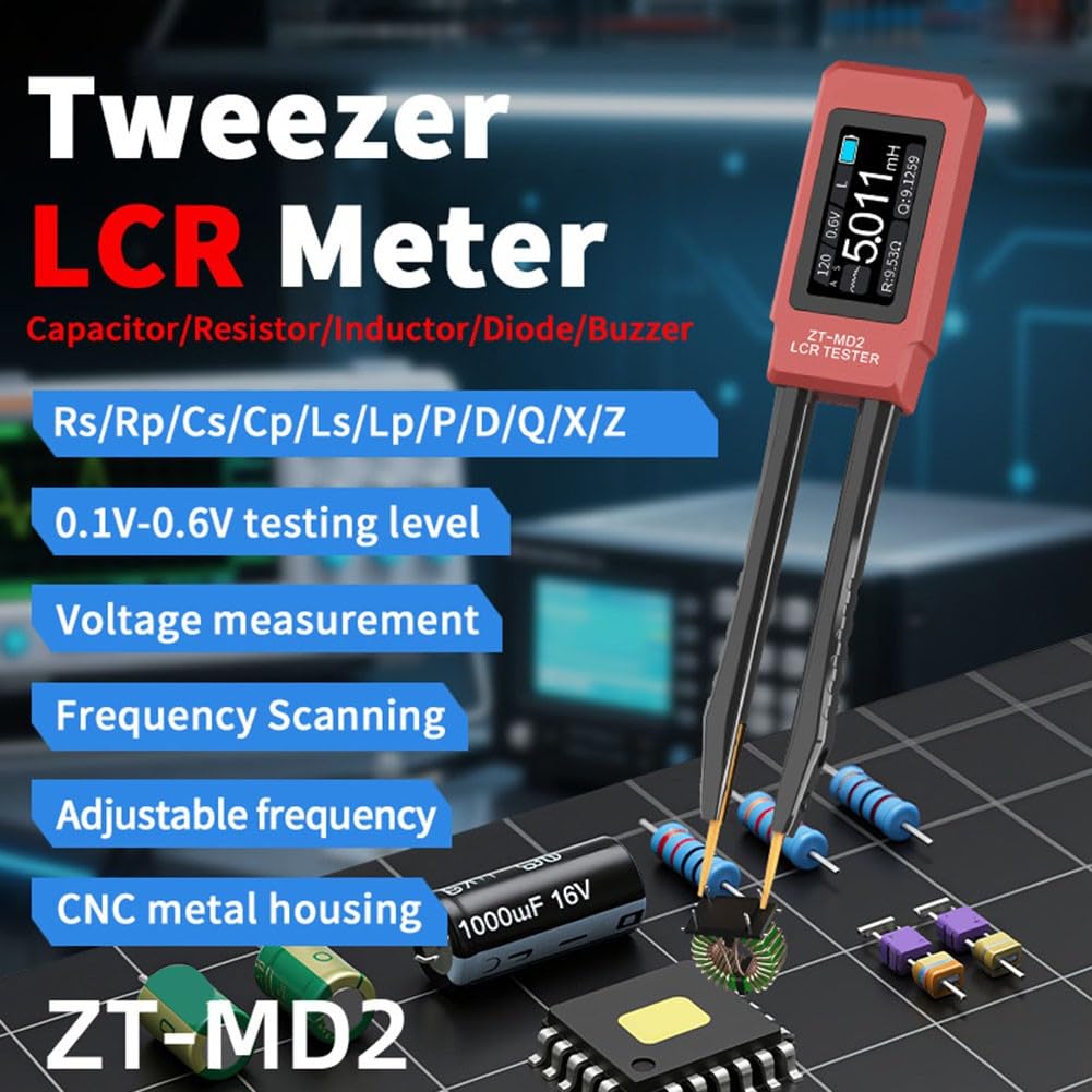 Intelligentes digitales Zangenmessgerät ZT-MD2 für SMD-Bauteilprüfung, misst R/L/C/ESR/Q/D mit einstellbarer Frequenz 100Hz-10kHz
