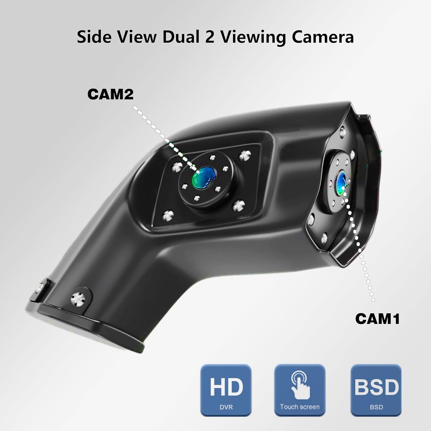 Dual Monitor Truck Camera System, 10.36" Touchable Split Screen + Left & Right Dual Rear View Angle 1080P Cameras with IP69K Waterproof Night Vision Wide Angle DVR Recording for RV Truck Trailer Bus