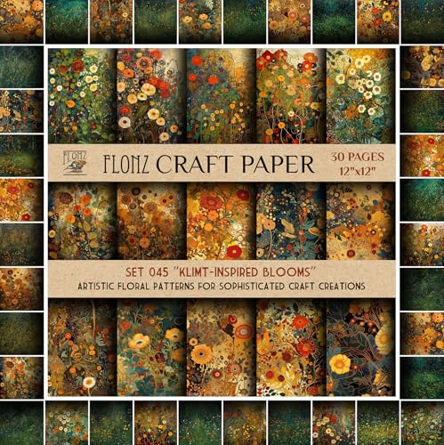 Papier scrapbooking Klimt 30x30 cm pour album vintage et loisirs créatifs