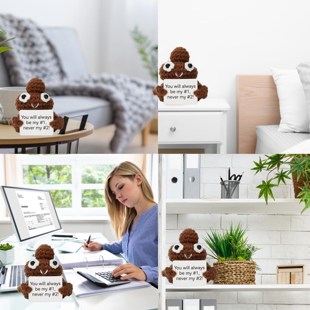Number One Poo, Emotional Support Gift for Your #1 Boyfriend and Girlfriend. Funny Gag Gift Positive Crochet.