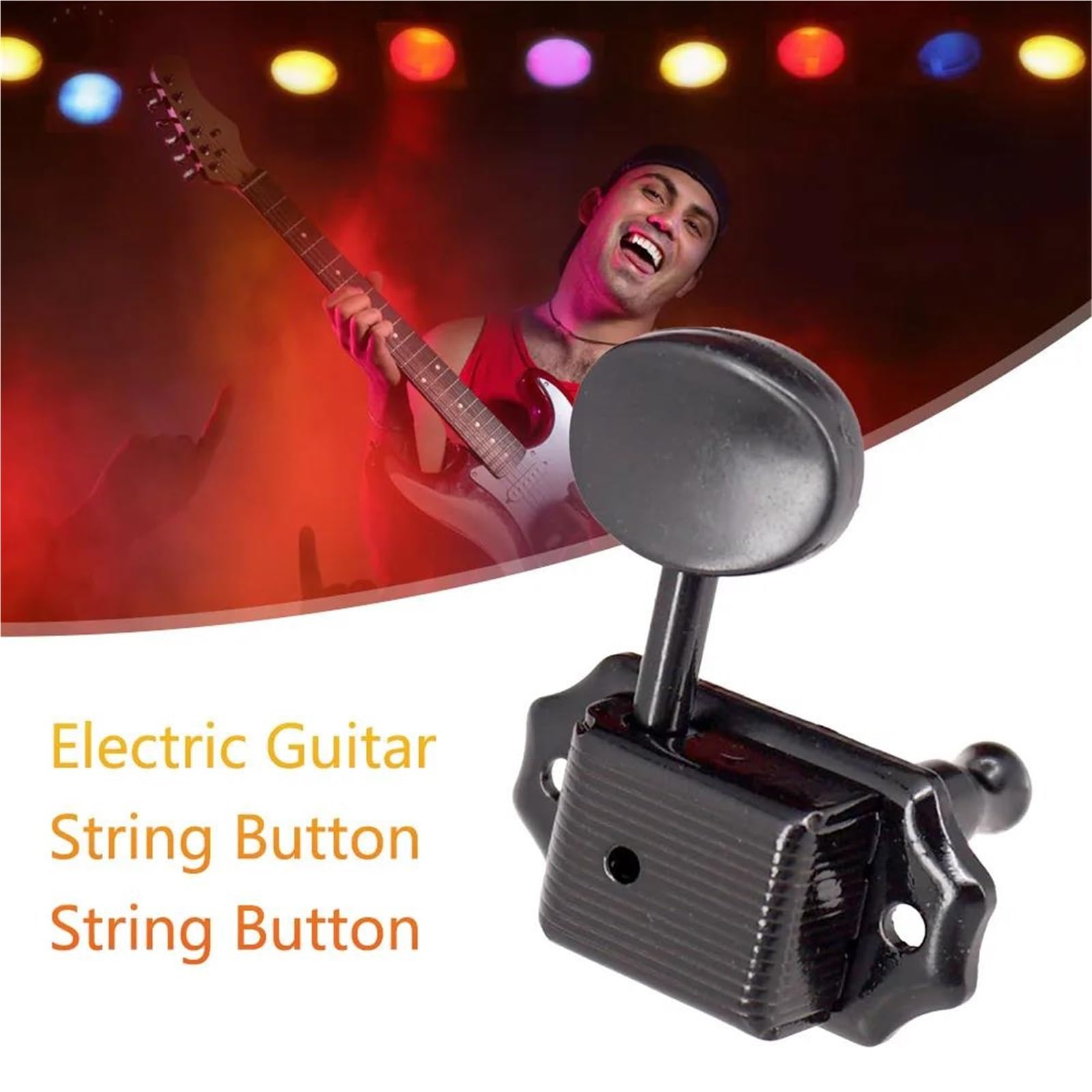 Guitar String Tuning Pegs 6Pcs Guitar Machine Heads Knobs 3L 3R Tuning Keys Pegs Vintage Style(Black)