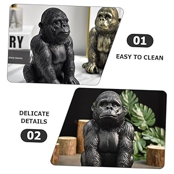 Amazon.co.jp: LIFKICH ゴリラの彫刻 ミニゴリラ像 ゴリラ像の家