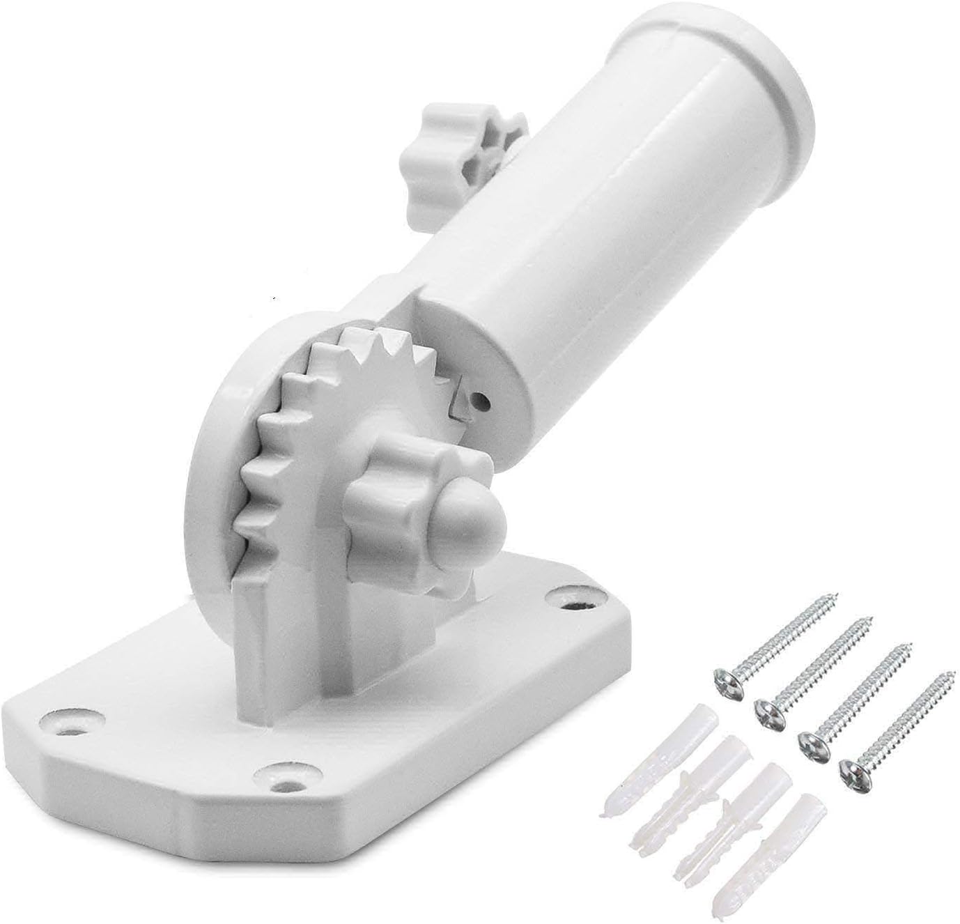 Flag Bracket Adjustable Aluminum White Flagpole Holder