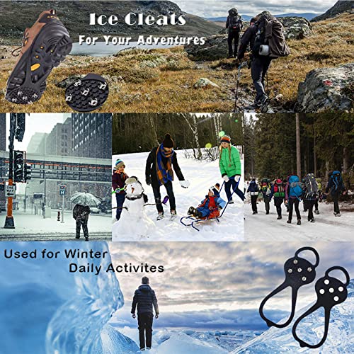 Ice Cleats For Shoes And Boots, Non Slip Gripper Spikes For Universal Shoe, Ice Snow Grips Stabilizers, Traction Cleats Outdoor Anti-Slip With 5-Claw #TOP2