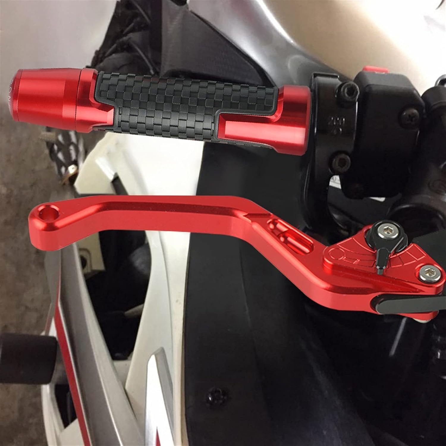 Motorcycle Accessorie CNC Adjustable Short Brake Clutch Lever Handle Grips with Logo for Kawasaki Ninja 125 Z125 Z 125 2019 2020 Lever (Color : Black)