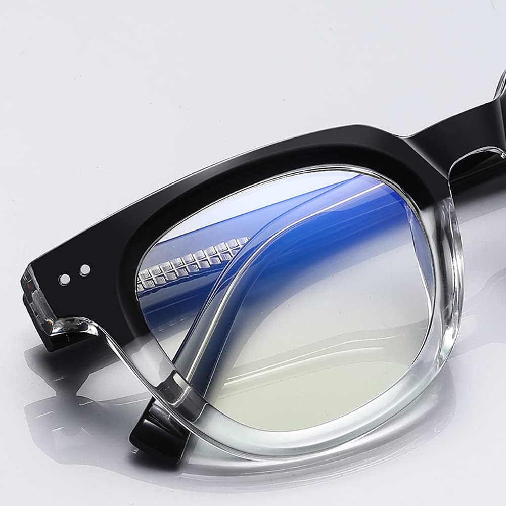 kachawoo Acetate Anti Blue Light Glasses Frame Retro Korean Style TR90 Black Clear Frame image 6 of 9 B0B9BFDM5W