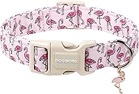 Vista 52 de DOGWONG Collar de algodón y cáñamo para perros, collar rosado resistente ajustable de tela natural suave para mascotas, lindo collar de boda