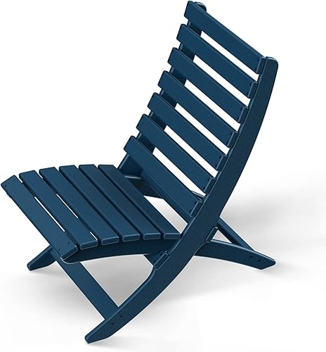 Miniatura 8 de Silla Adirondack plegable para exteriores, sillas portátiles resistentes a la intemperie, silla de campamento de plástico HDPE para playa, piscina,
