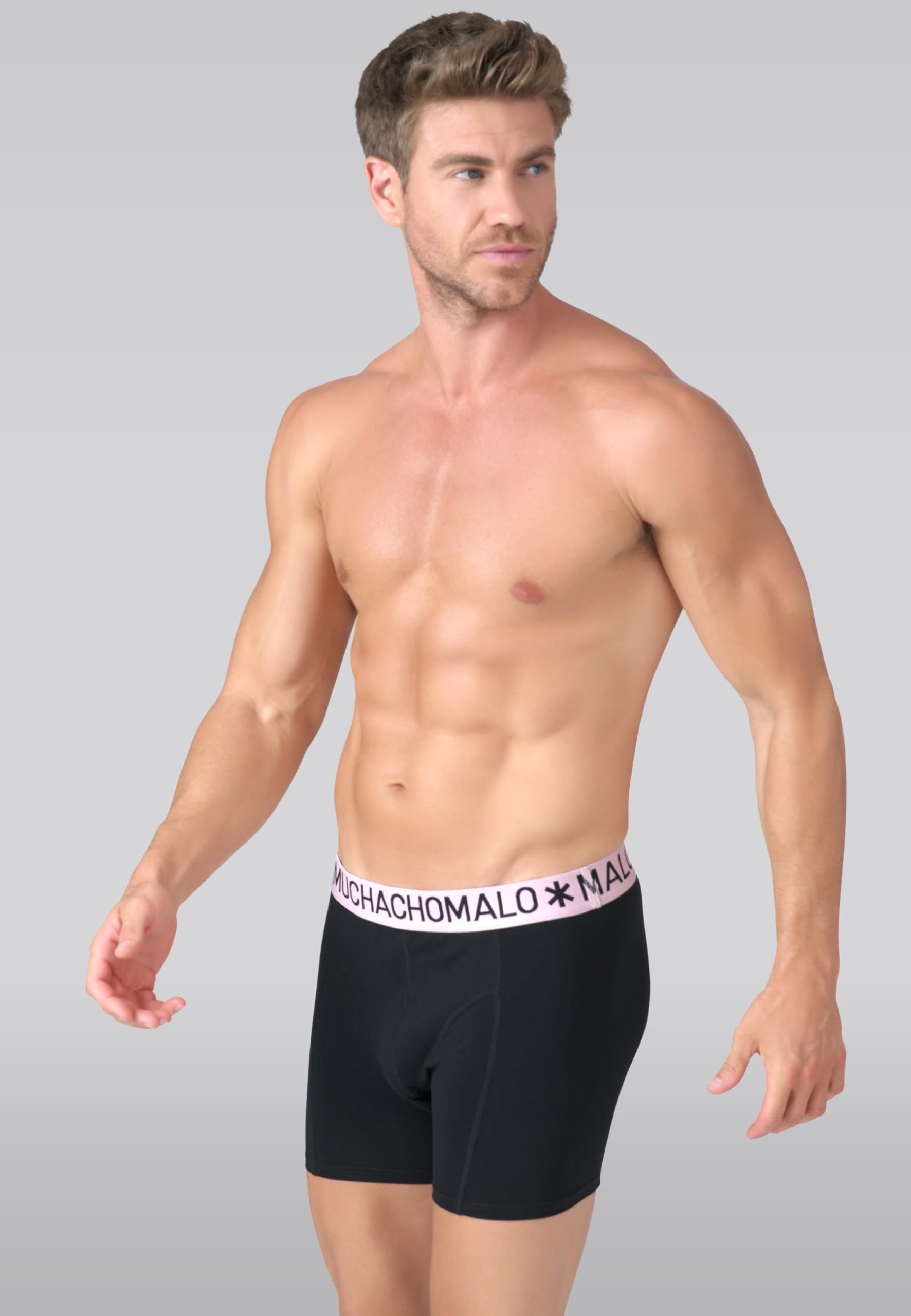 Muchachomalo Calzoncillos para Hombre, Ropa Interior Lisa de Algodón para Hombre, Pack de 7 Unidades, Bóxers Lisos de Corte Clásico con Cintura Elástica