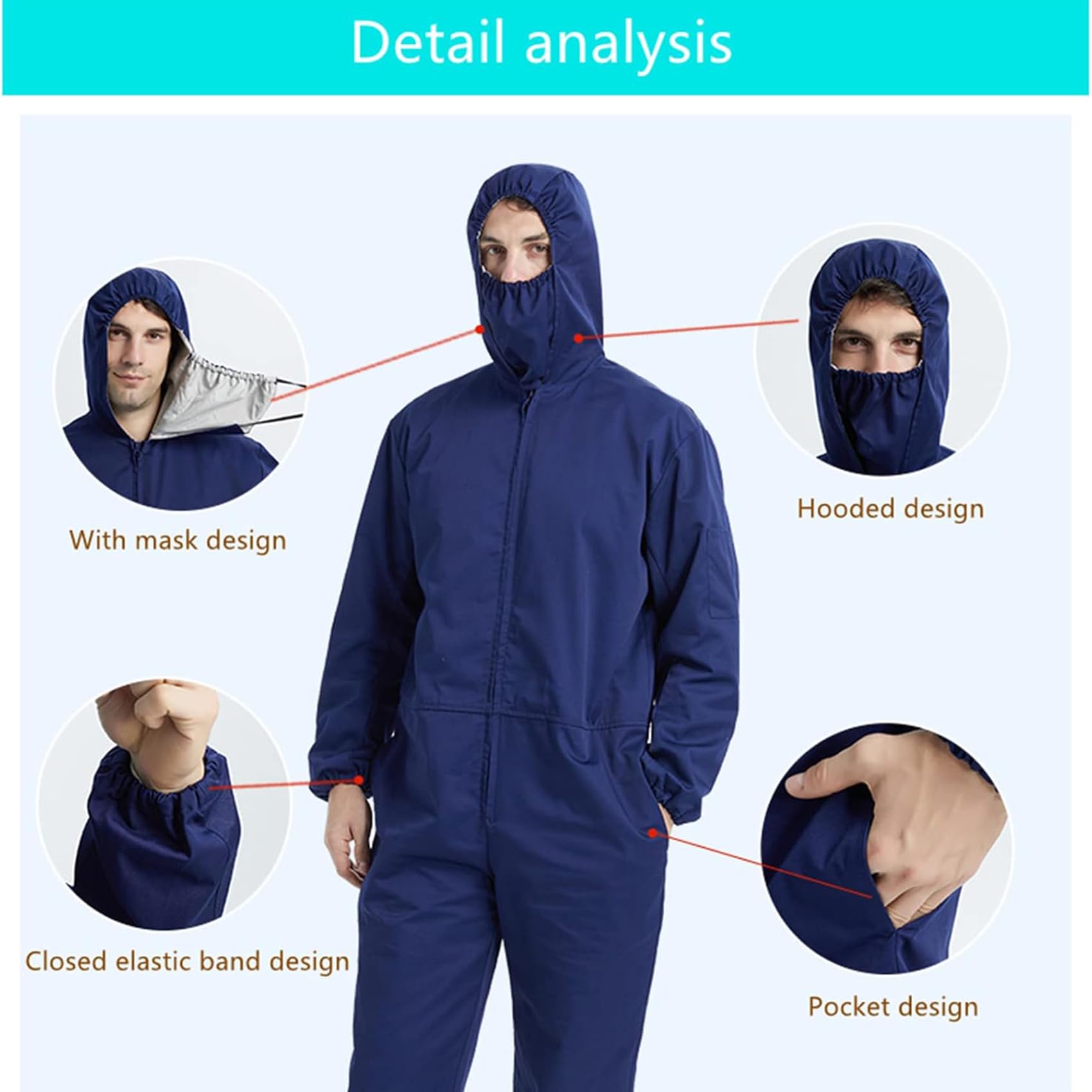Combinaison de vêtements de Travail de Protection de Blindage EMF RF, Anti-rayonnement 5G, Combinaison Anti-rayonnement en Fibre d'argent