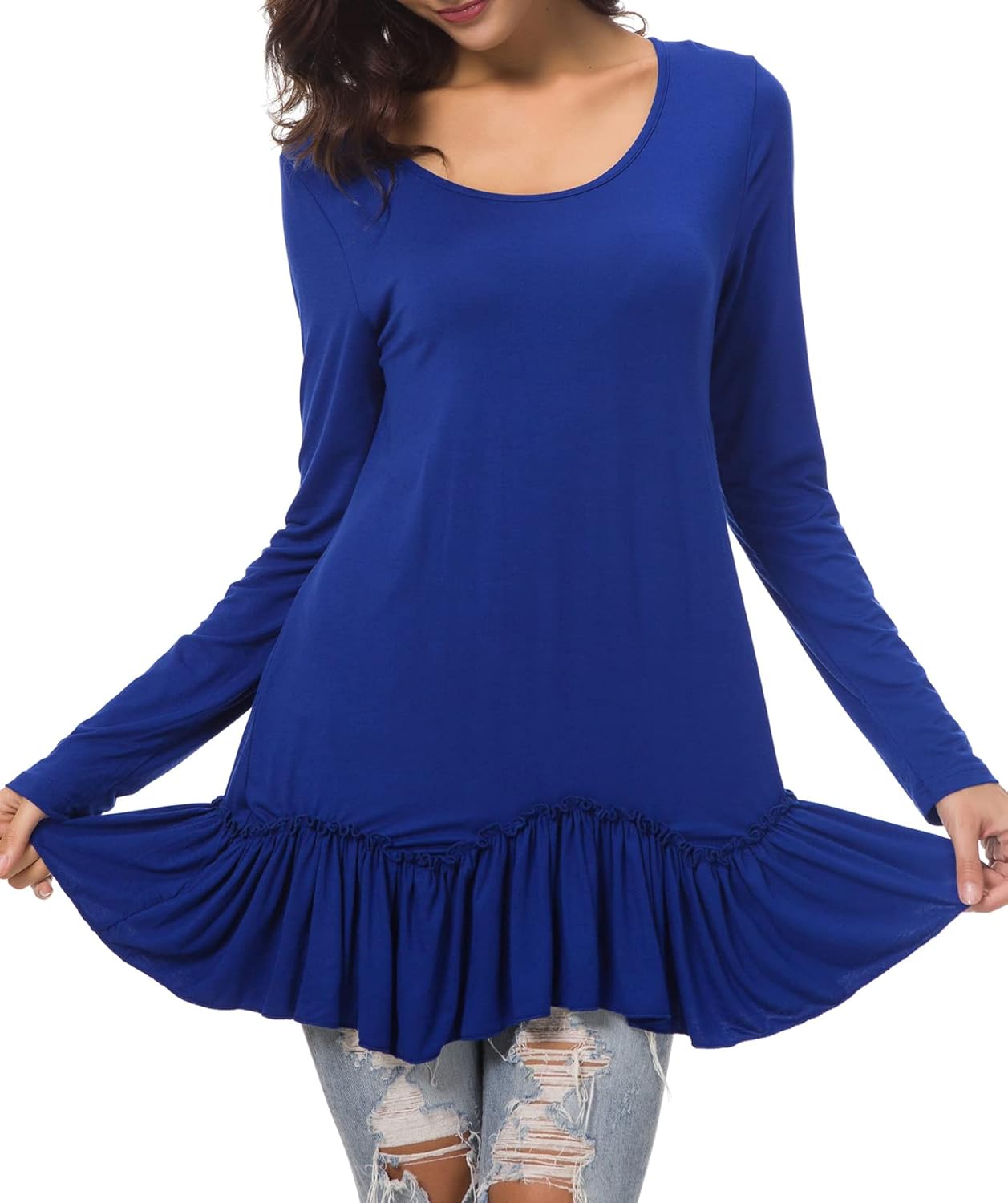 Urban CoCo Women's Casual T-shirt Solid Long Sleeve Tunic Tops - Image 3