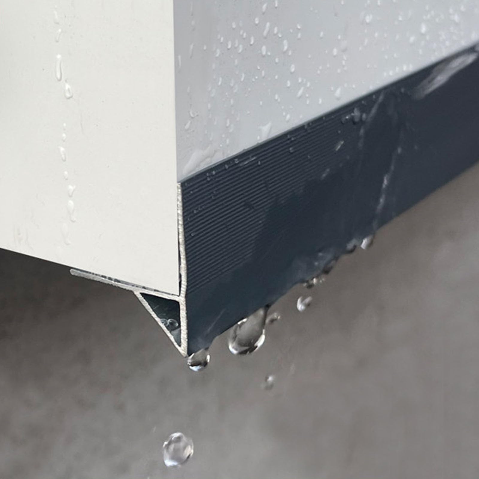 Renlxfi Gray Aluminum Exterior Wall Rain Drip Guard, 4Ft Long Cuttable Water Barrier Deflector For Door/Roof/Window Sill Edge Drip Strip, Weatherproof(,4 Pack)