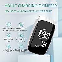 Vista 2 de Oxímetro de pulso con punta de dedo, oxímetro de pulso con recargable, medidor de oxígeno, oxímetro de pulso de dedo, monitor de saturación