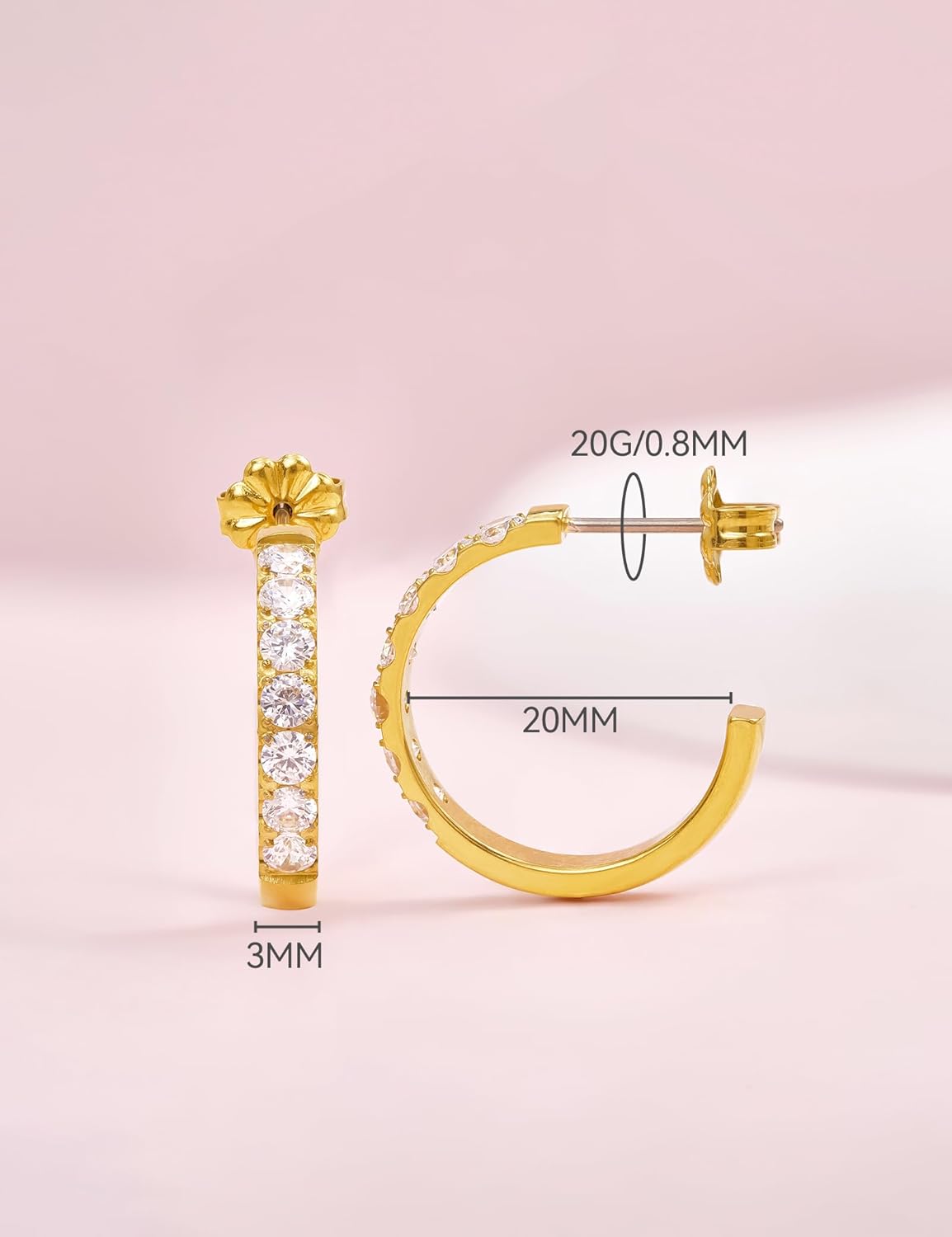 Limerencia G23 Pure Titanium Hypoallergenic Hoop Earrings for Women Sensitive Ears - Image 3