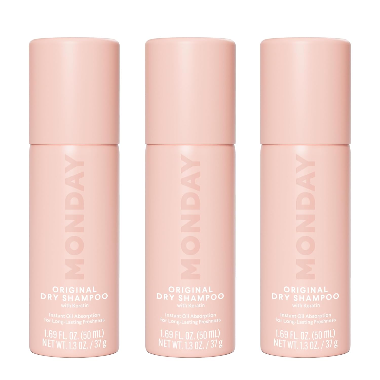 MONDAY HAIRCARE ORIGINAL Dry Shampoo with Keratin, oil-absorbing for All Hair Types 50ML (3 Pack)