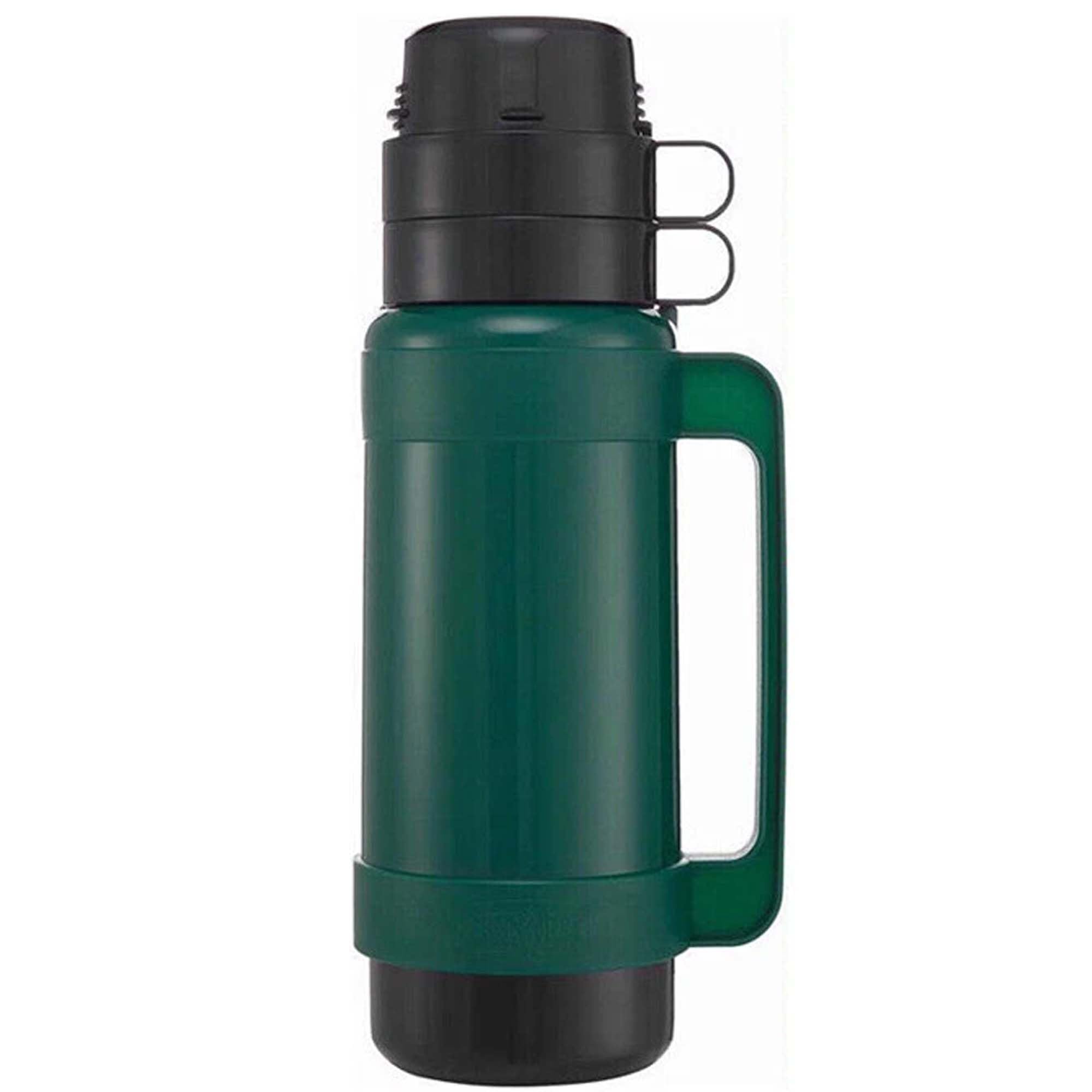 APXB Vacuum Flask Insulated Plastic Mondial Thermal Flask Glass Thermal for Hot & Cold Drinks | Durable Travel Bottle with Push-Button Lid (Green, 500ml)