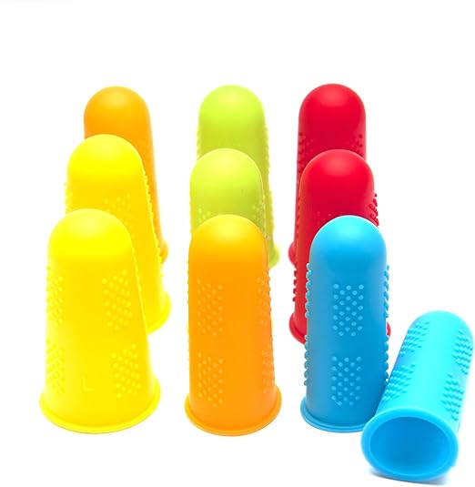 10 Stück Fingerschutz Silikon - Rutschfest Für Gitarre, Nähen, Papier Sortieren