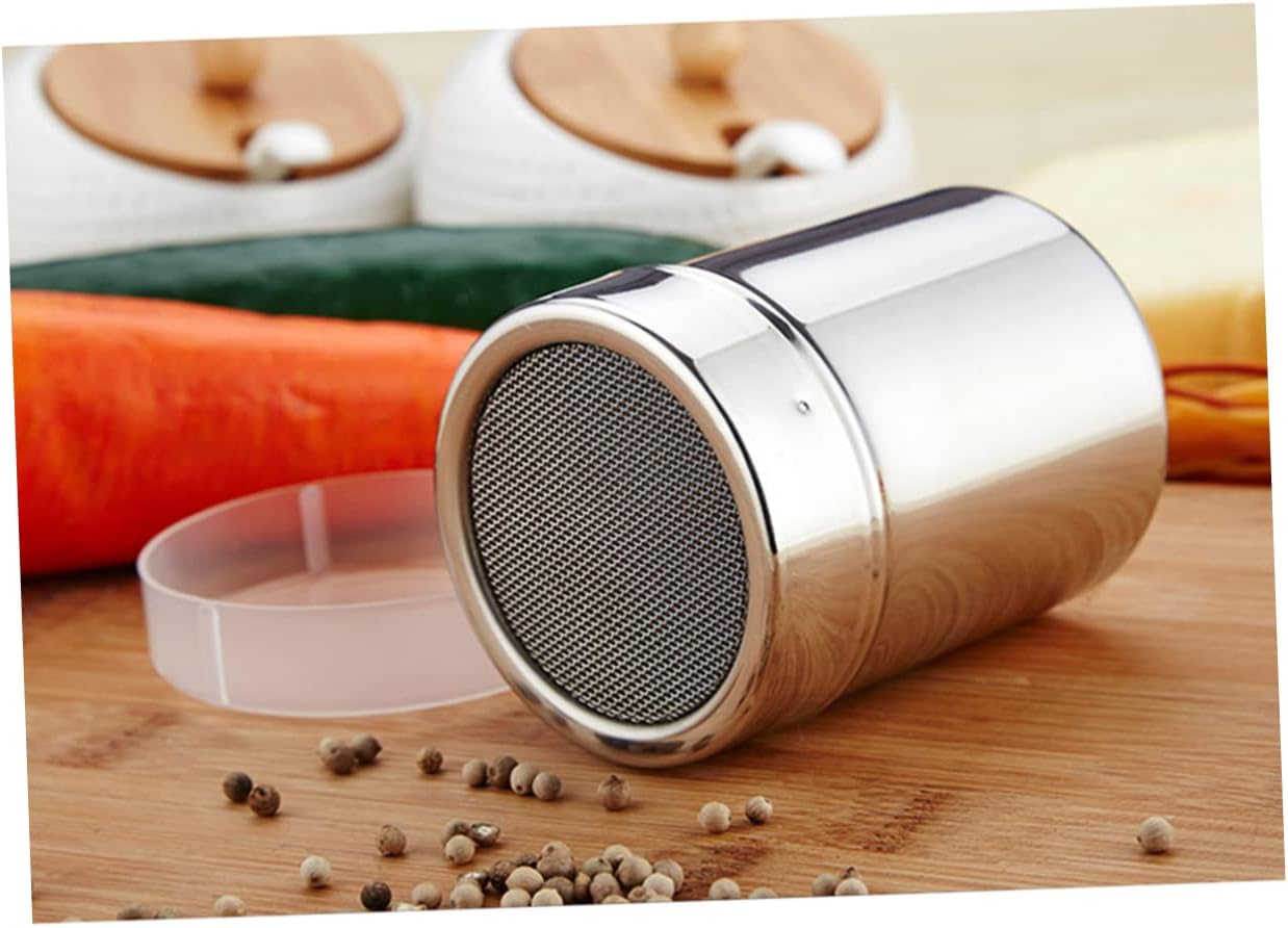 3pcs Stainless Steel Pepper Sugar Shaker for Baking and Cake Decorating