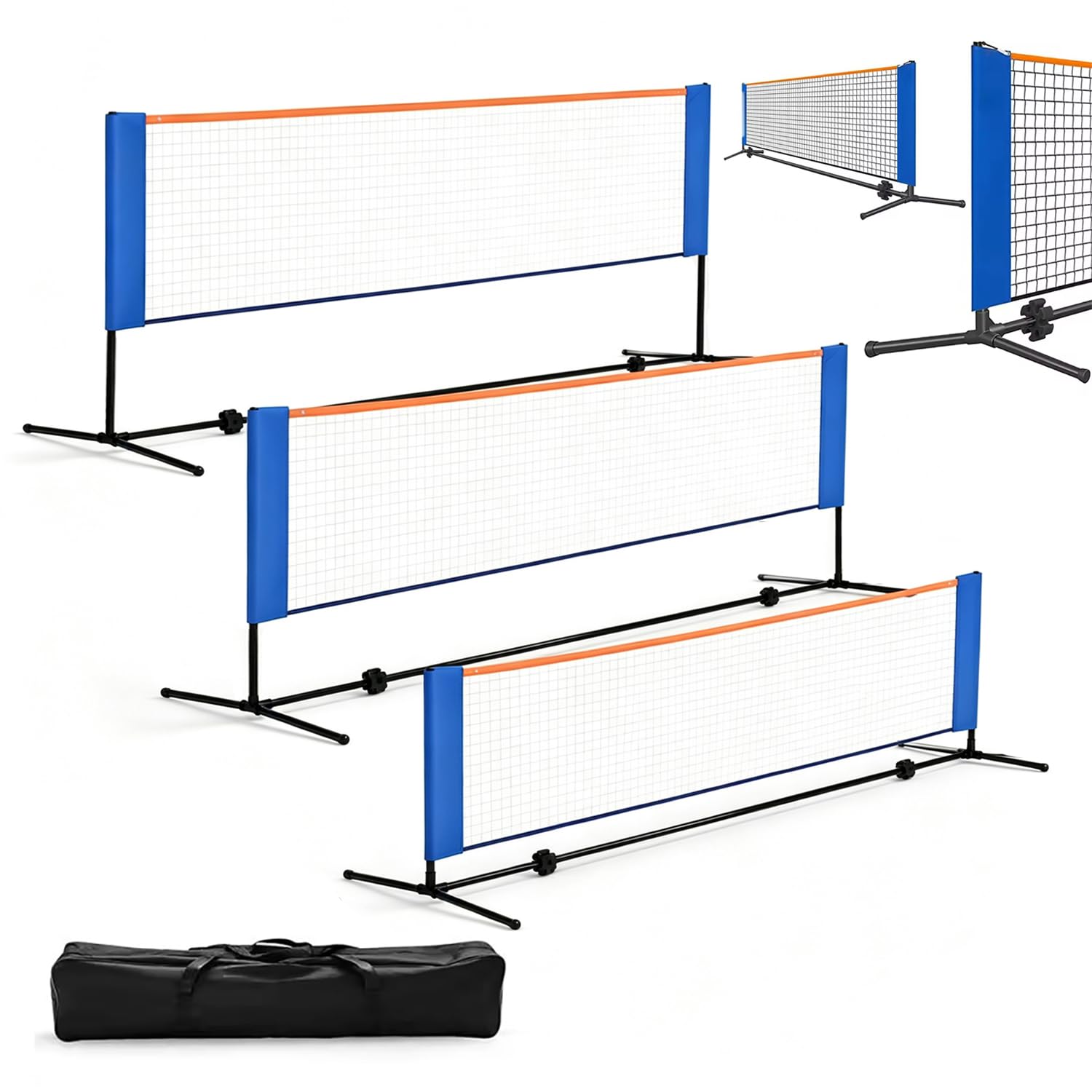 Rete Pallavolo Da Giardino,Rete Tennis Portatile,Altezza Regolabile a 5,1 M e Fornito Con Borsa Portatile,Facile Da Montare e Smontare,Adatto a Vari Ambienti,Ideale Per Tennis,Pallavolo e Altro