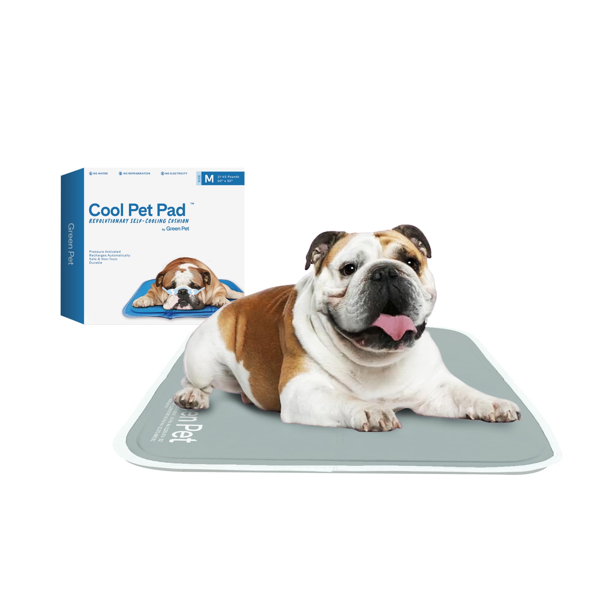 The Green Pet Shop Dog Cooling Mat, Medium - Pressure Activated Pet Cooling Mat for Dogs and Cats, for Medium Sized Pets (21-45 Lb.) - Non-Toxic Gel Dog Cooling Pad, No Water Needed - Sage Grey โ image 1