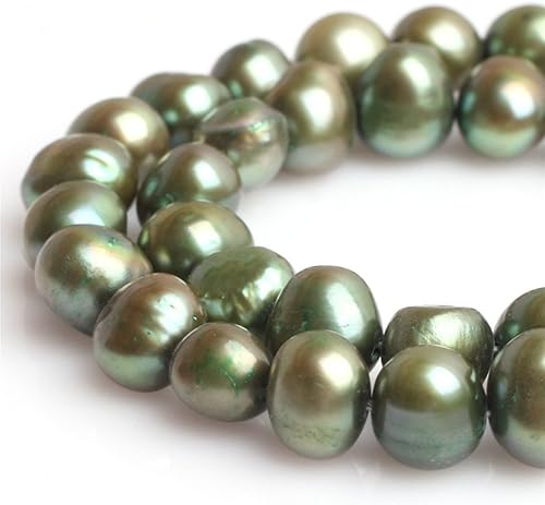 JOE FOREMAN Cuentas de perlas cultivadas de agua dulce para hacer joyas, piedras preciosas semipreciosas de 0.276-0.315 in, color verde de forma