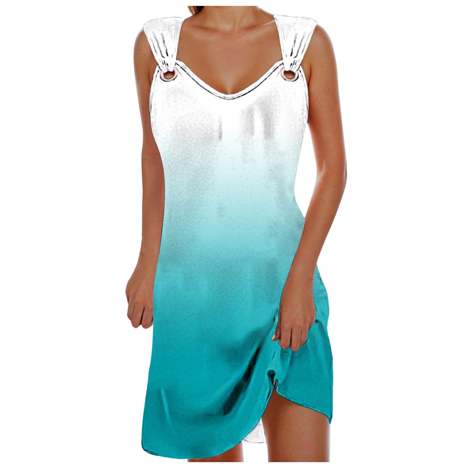 Generic Vestidos De Punto Invierno Mujer para Mujer, Vestido de Playa con Hebilla y Tirantes para el Hombro de Verano Vestido Bodas Mujer