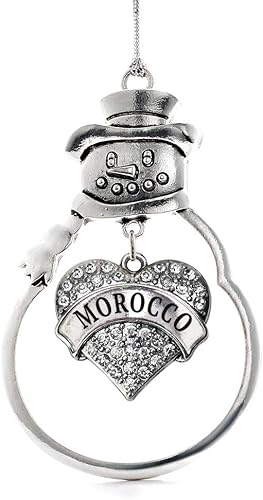 Miniatura 22 de Inspired Silver - Adorno Colombia Charm - Adorno de muñeco de nieve con forma de corazón de plata pavé con joyas de circonita cúbica