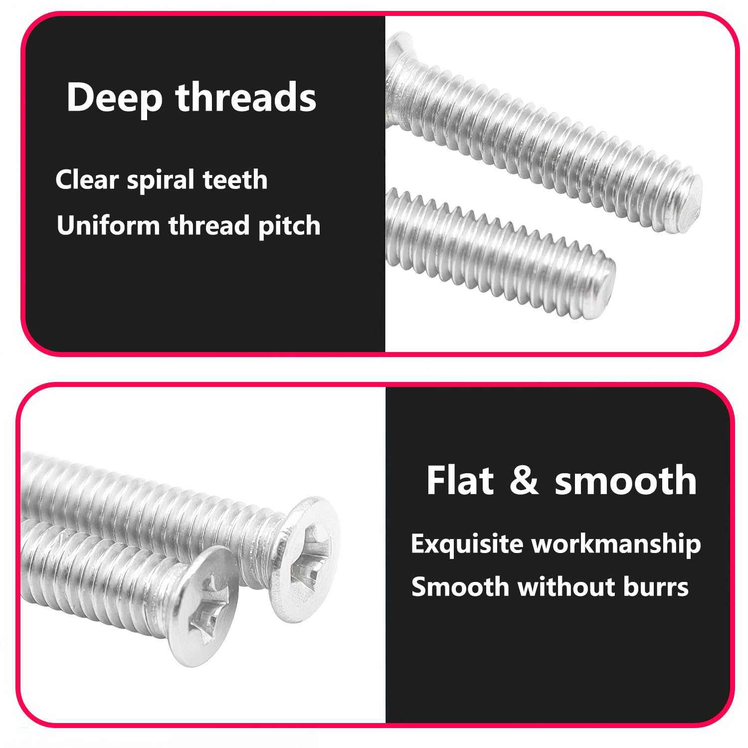 Qrity M3x6mm Vite a Testa Svasata, 20 Pezzi Piccole Viti Testa Phillips in Acciaio Inossidabile, Per Mobili, Macchina, Argento