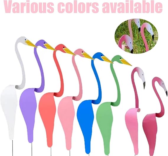 Pink Flamingos for Yard, 2024 New Florida Dancing Birds Garden Metal Art,Wind Spinner for Garden Yard Decor, Metal Lawn Art Ornaments for Outdoor Patio Backyard (Green)