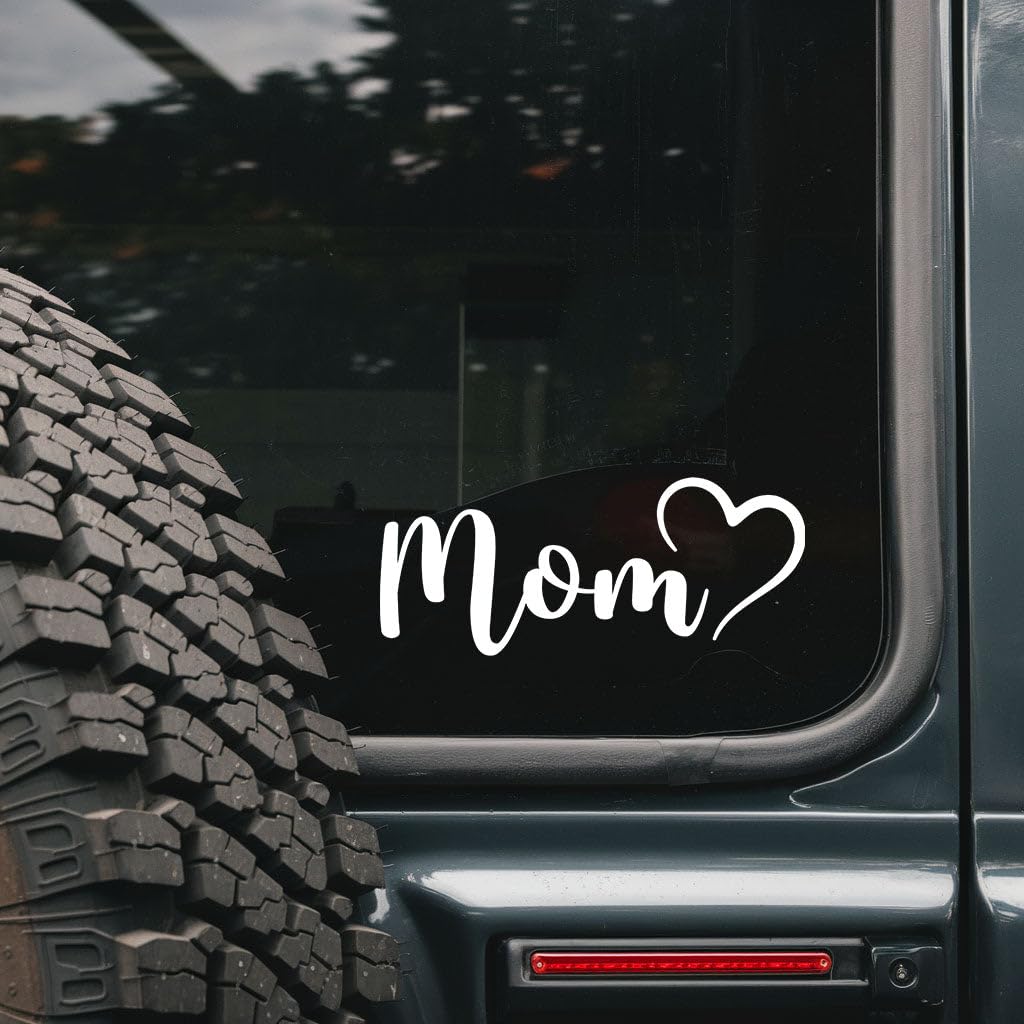 Calcomanía Mom Script de vinilo para el coche de una mamá moderna