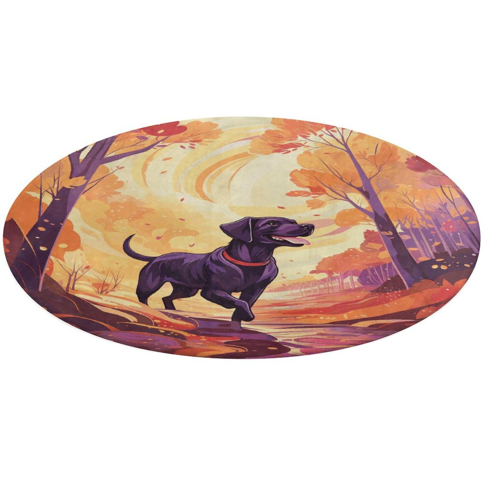 Tapis de porte rond et moelleux pour créer un coin lecture cosy dans la chambre