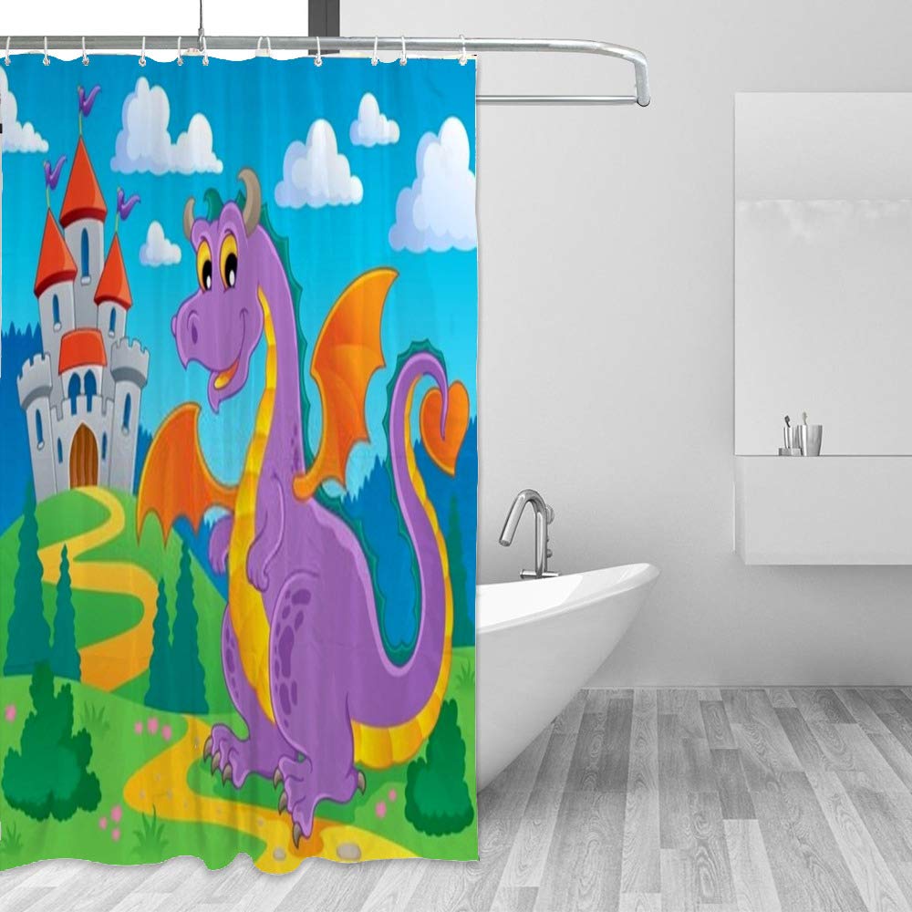 Rideau de douche style asiatique dragon pour ambiance zen
