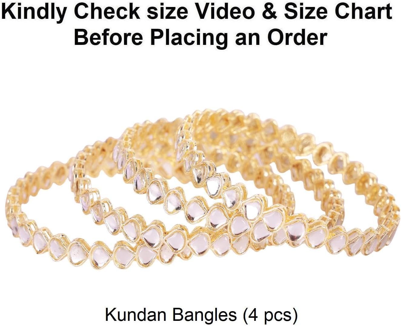 Efulgenz Indian Bangles for Women Faux Kundan Crystal Bracelet Set Indian Wedding Bridal Bracelet Bangle Set Party Fashion Statement Jewelry (4 Pcs) - Image 5