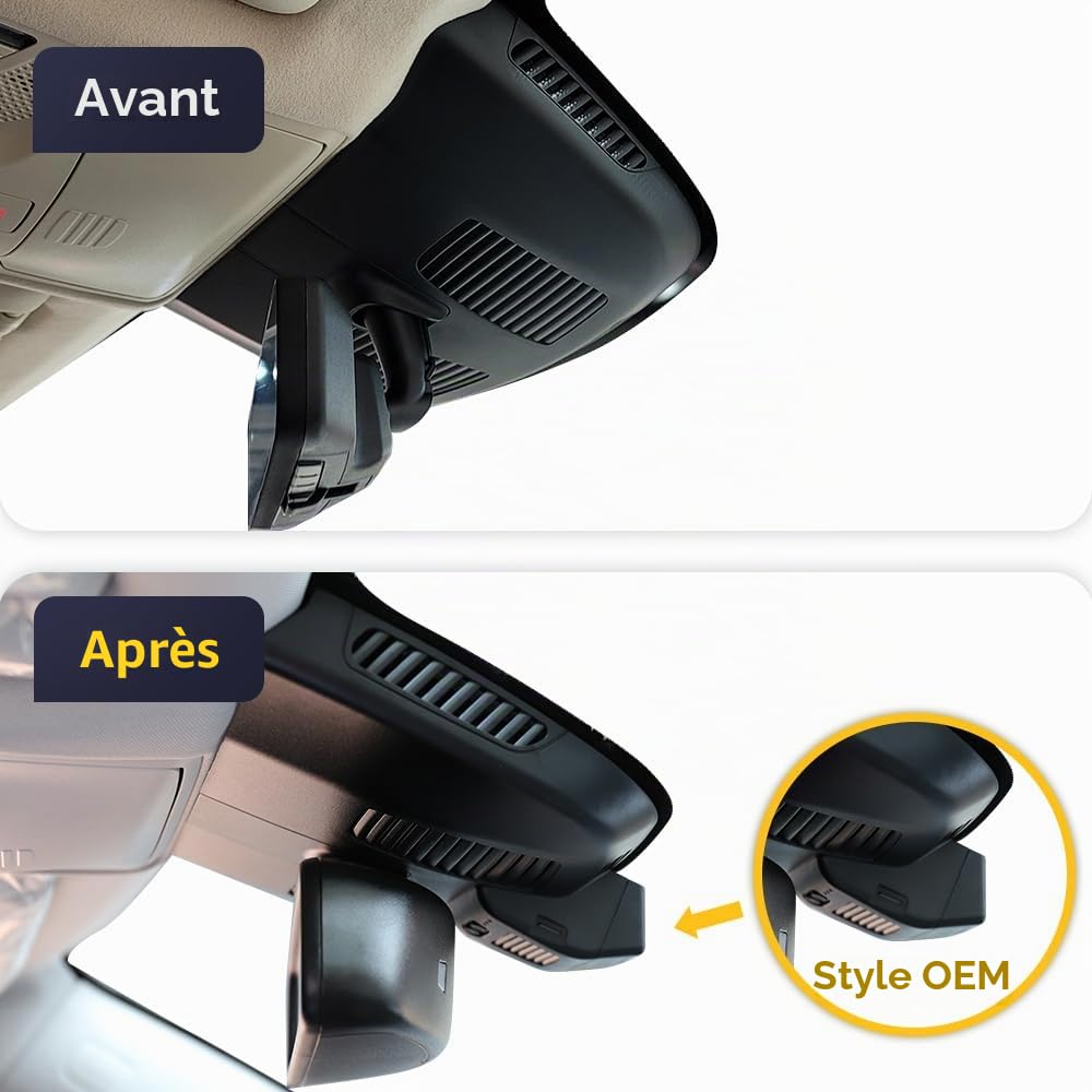 Fitcamx Caméra Embarquée Voiture Compatible avec Mercedes Benz V-Class EQV Vito eVito 2015-2023 (HD2-6103), OEM Dashcam 4K 2160P WiFi, G-Senseur, Enregistrement en Boucle, WDR, Plu &Play, Carte 64 Go