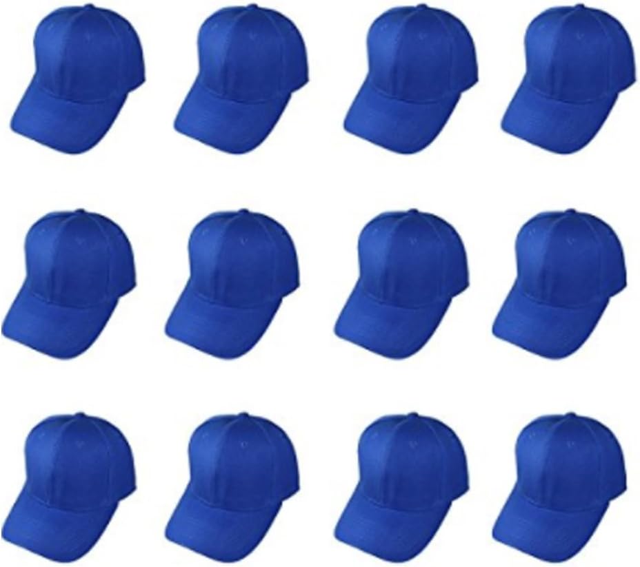 Gelante Plain Blank Baseball Caps Adjustable Back Strap Wholesale LOT 12 Pack