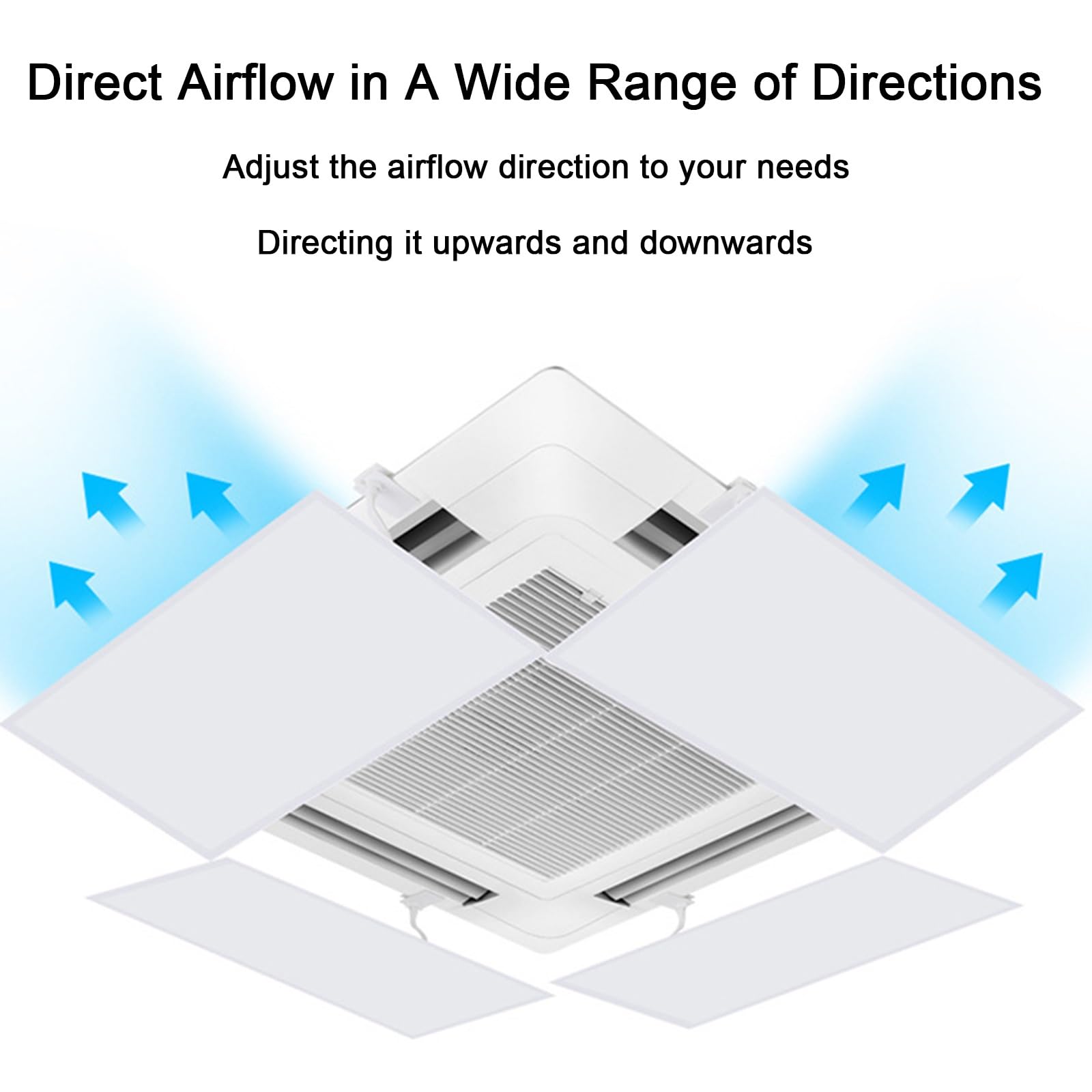 Desviador de aire acondicionado, deflector de ventilación para CA central, mejora la circulación de refrigeración y calefacción, evita la anticondensación con 4 piezas para un flujo de aire eficiente