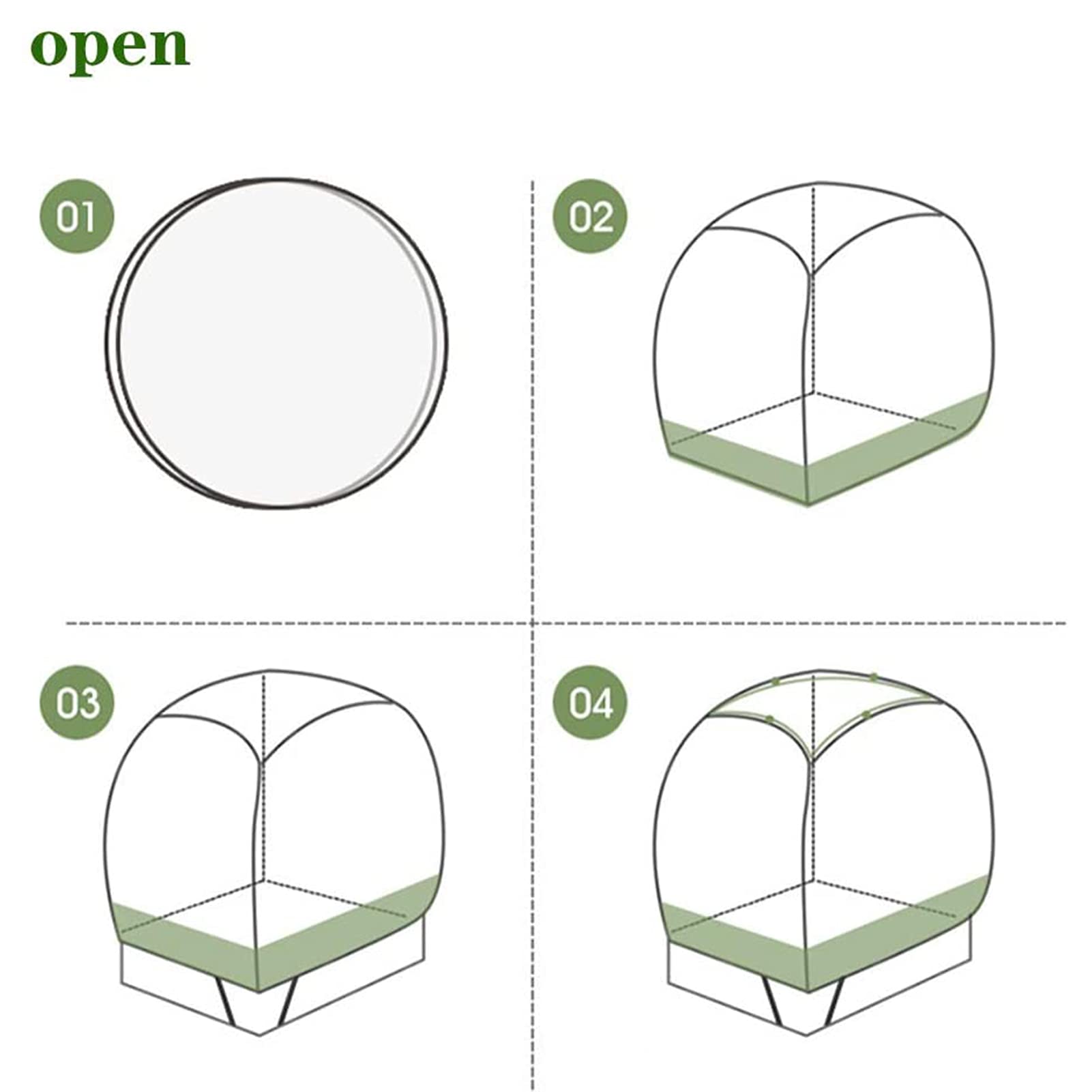 Tente de lit pop-up anti-moustiques pour bébé adulte, design pliable portable avec filet de fond pour camping, voyage, installation instantanée et protection
