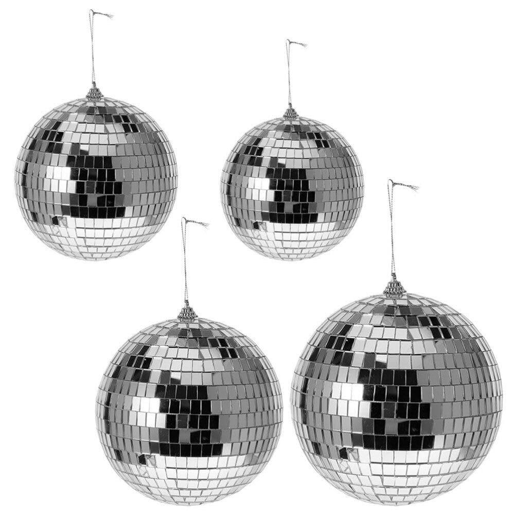 Yardwe Brighten Your Party 4pcs Mirror Disco Balls for Ktv Decorations Ceiling Hanging