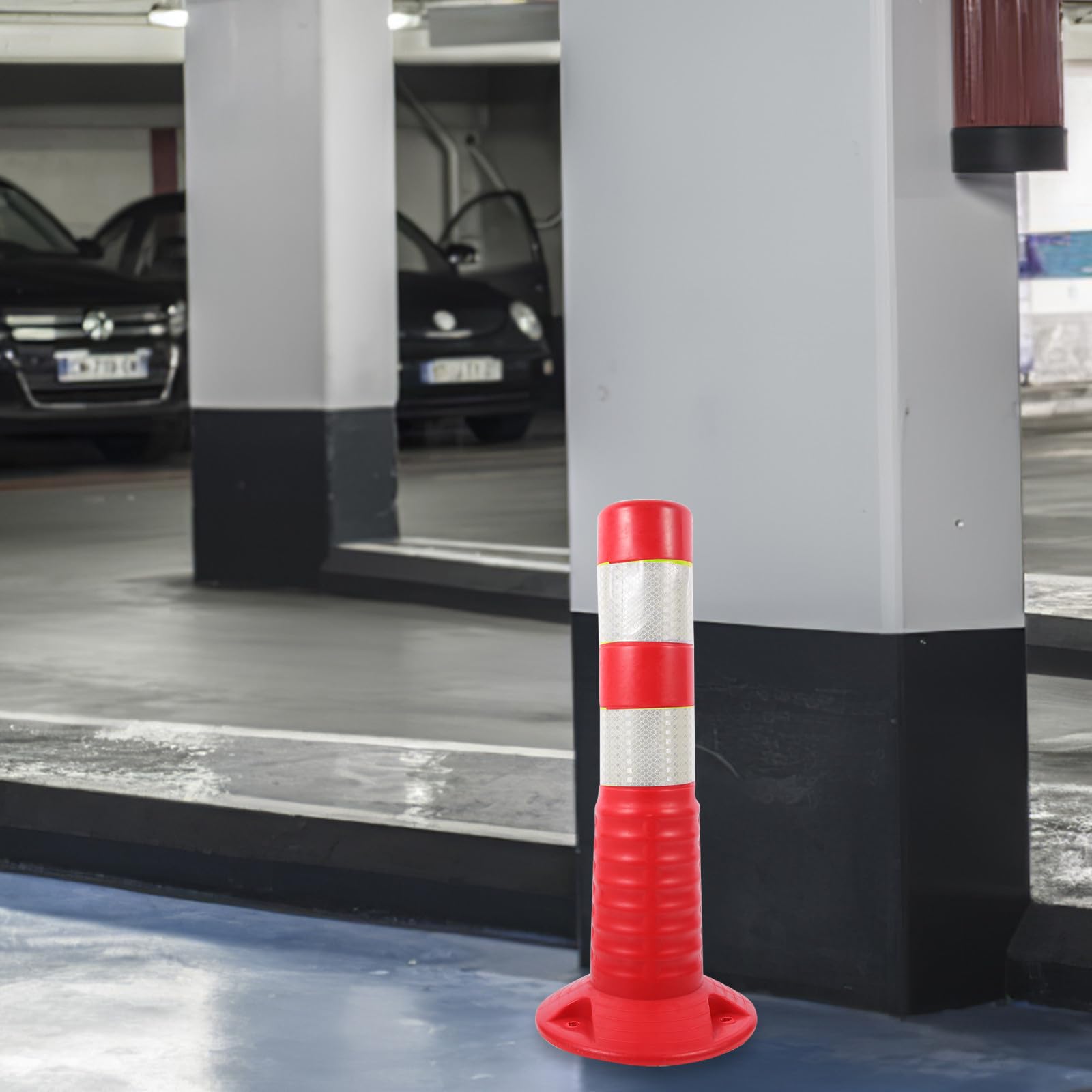 Colonna Dispositivo di Sicurezza Stradale in Riflettente in Anticollisione Facile da Pulire per Delimitazione e Segnalazione in Garage e Laboratori