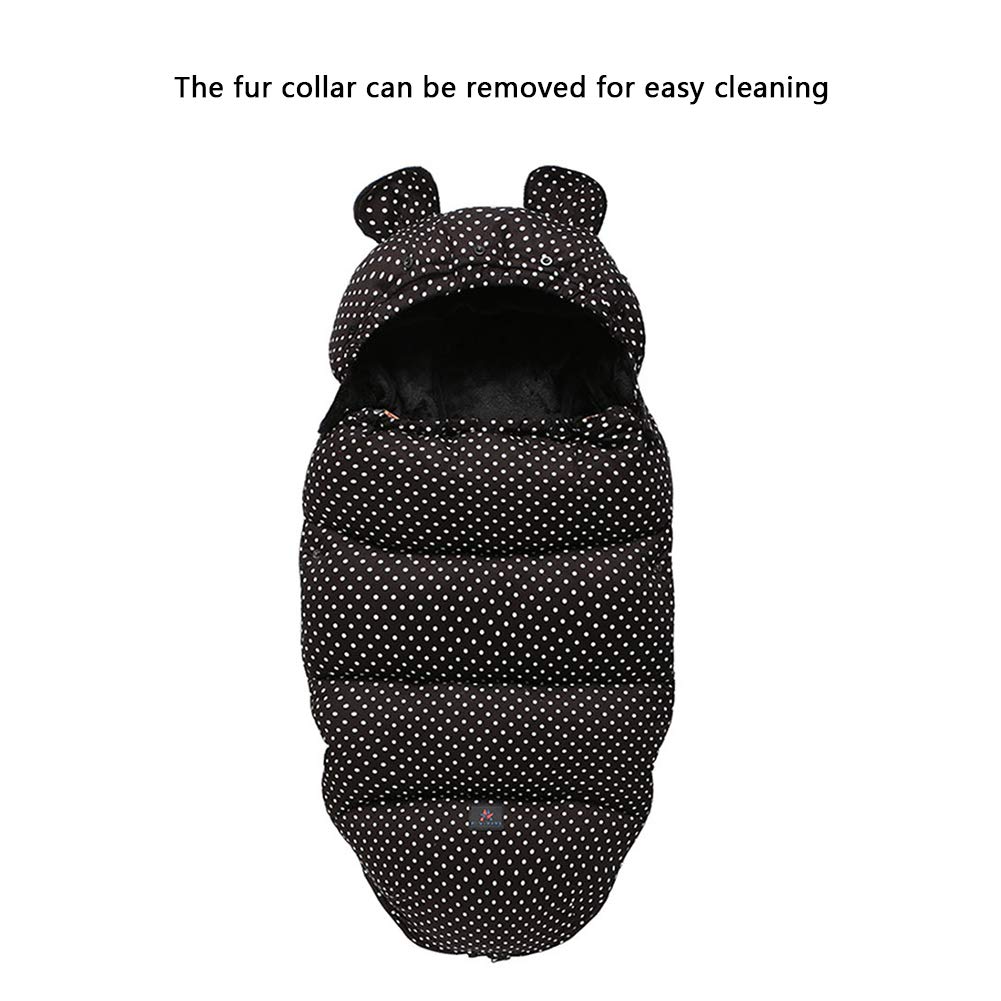 Encantador Universal Saco de Silla Carritos Sacos de Abrigo Invierno Térmica Cómodo Aire Libre Windproof Adecuado Cochecito Silla de Paseo Sillas de Coche (Negro)